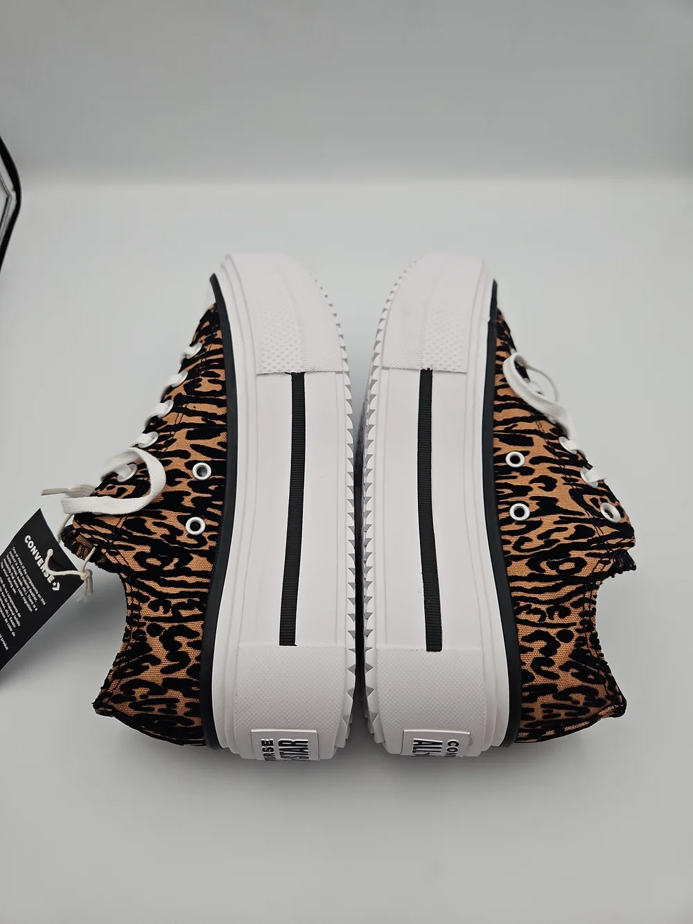 Converse Leopard-Print Low-Top Platform Sneakers - Brown & Black - Picture 6 of 9